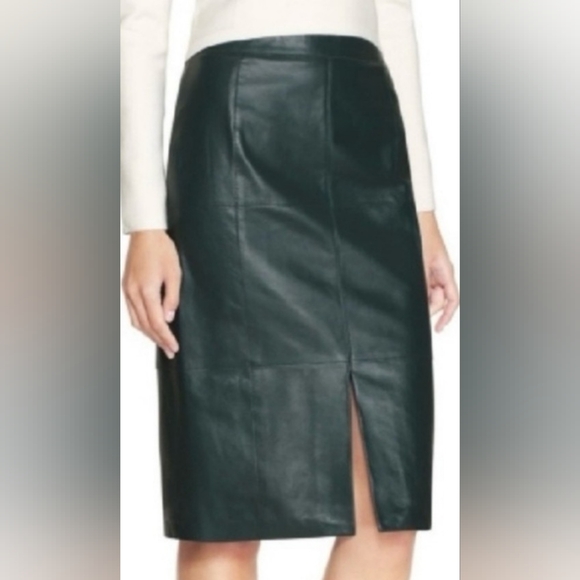 Genuine  Leather Skirt Size 4 Black - Picture 1 of 6